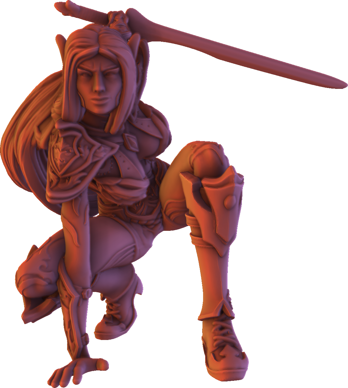 Grey Alchemists - Drow Demon Hunter - 32mm/75mm DnD/Pathfinder/TTRPG Figure