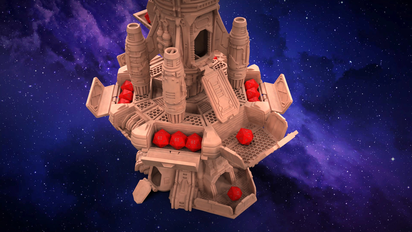 Solo Minatures #2 - Rocket Ship Dice Tower - DnD/TTRPG/Roleplaying/Wargames