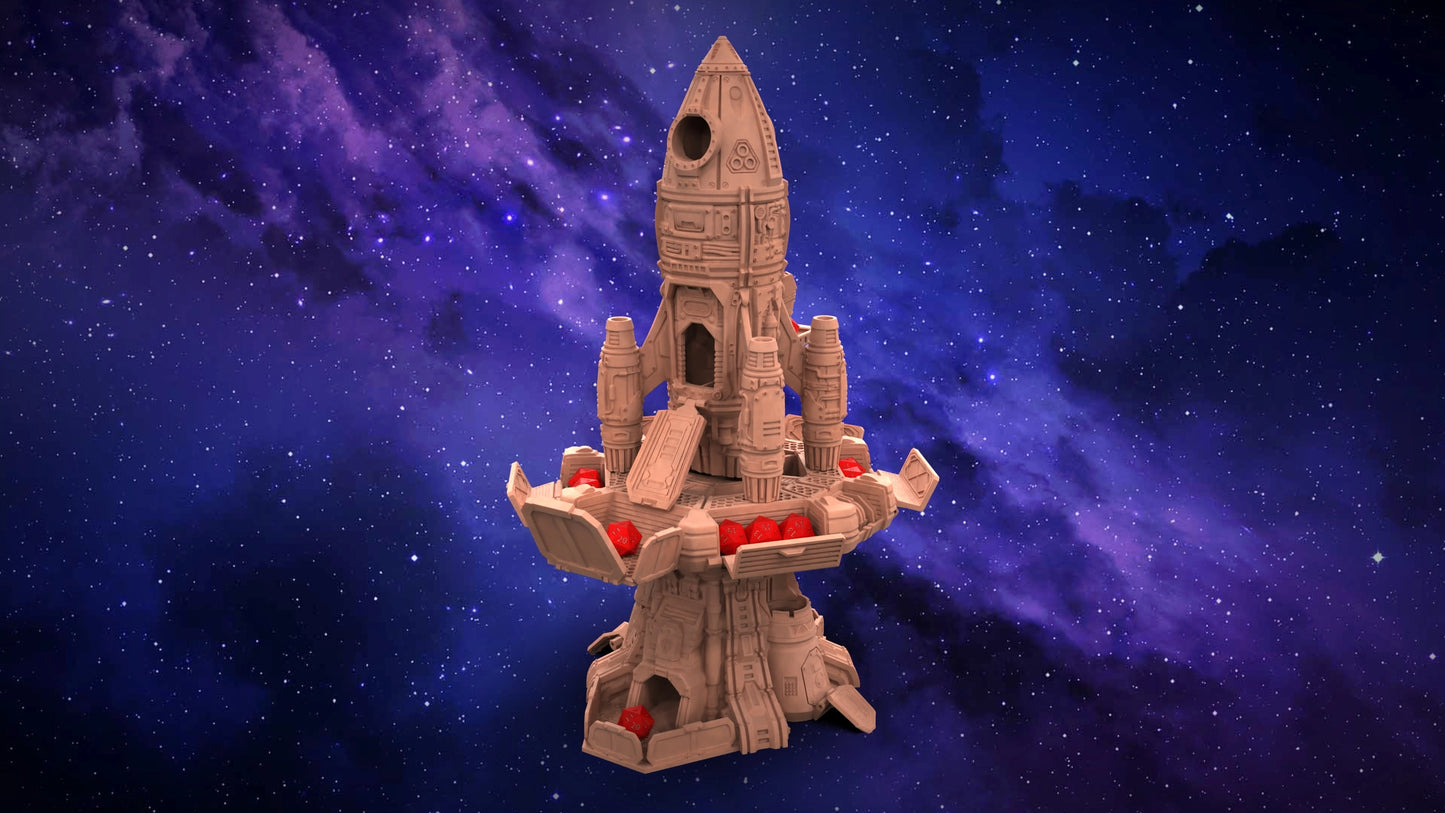 Solo Minatures #2 - Rocket Ship Dice Tower - DnD/TTRPG/Roleplaying/Wargames