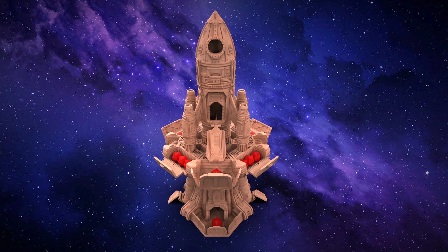 Solo Minatures #2 - Rocket Ship Dice Tower - DnD/TTRPG/Roleplaying/Wargames