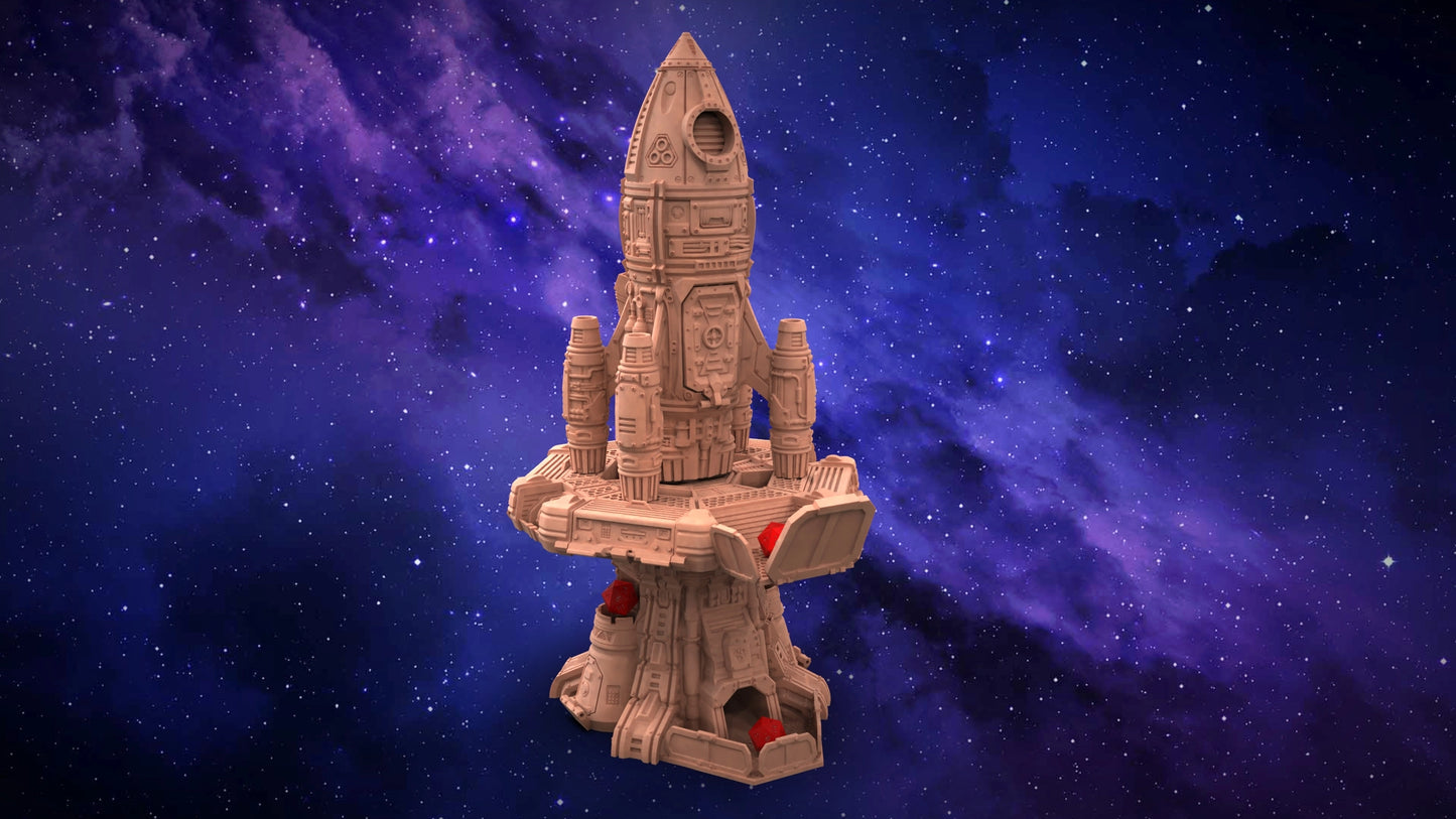 Solo Minatures #2 - Rocket Ship Dice Tower - DnD/TTRPG/Roleplaying/Wargames