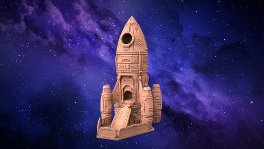 Solo Minatures #2 - Rocket Ship Dice Tower - DnD/TTRPG/Roleplaying/Wargames