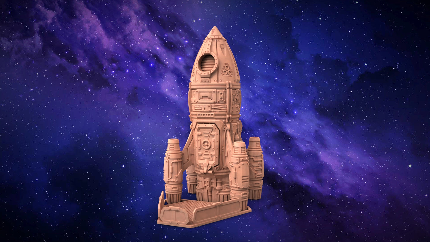Solo Minatures #2 - Rocket Ship Dice Tower - DnD/TTRPG/Roleplaying/Wargames