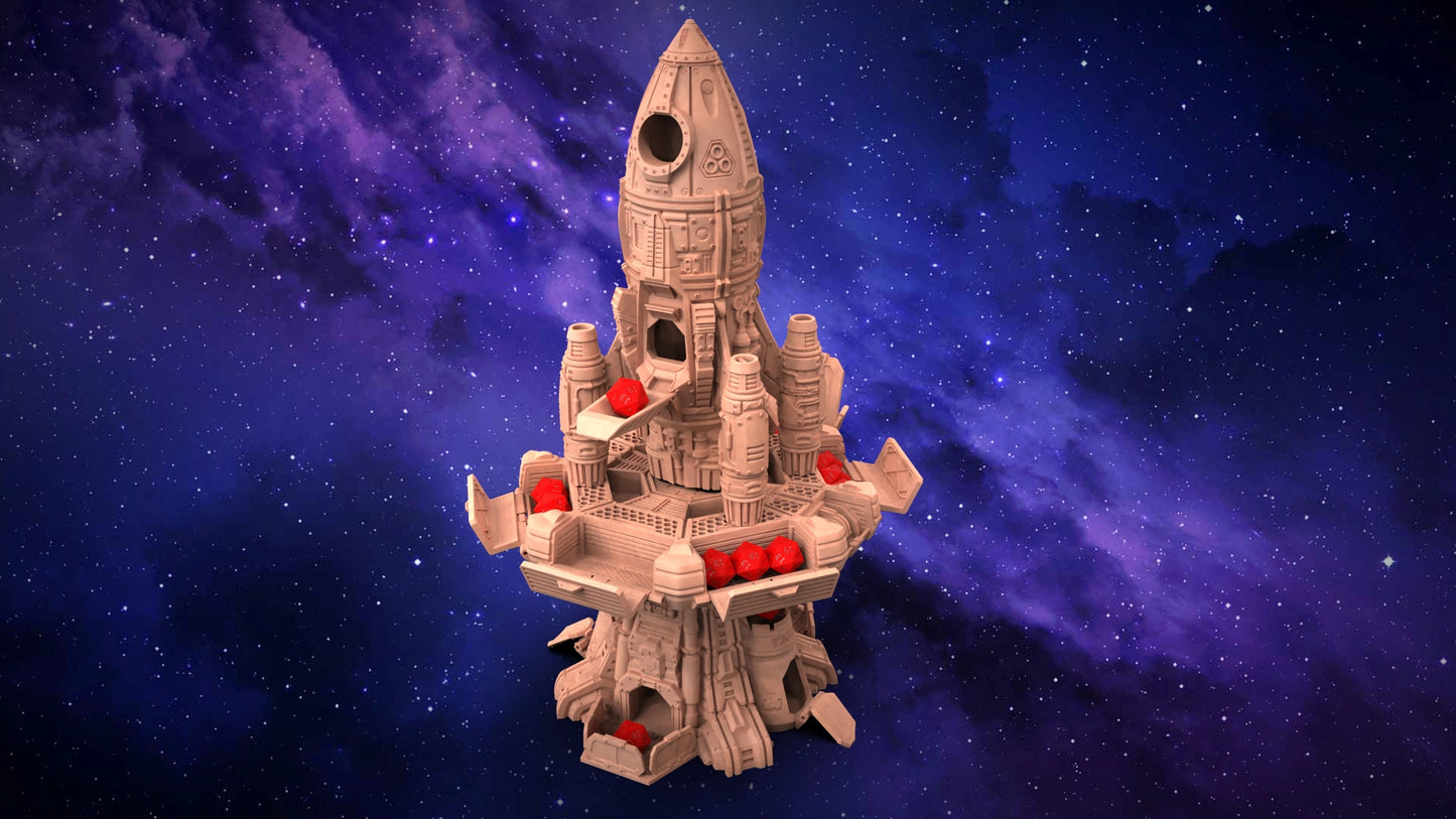 Solo Minatures #2 - Rocket Ship Dice Tower - DnD/TTRPG/Roleplaying/Wargames