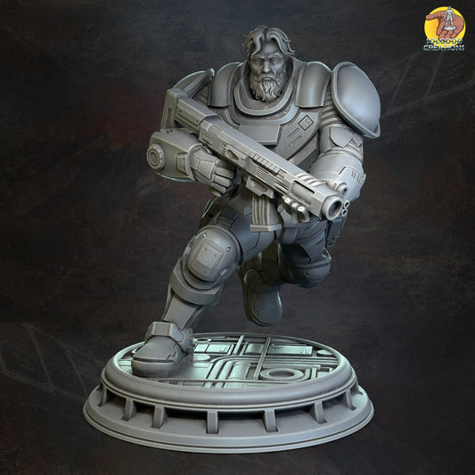 Solgoodcreations - Space Outpost - Armoured Soldier #2 - DnD/TTRPG Figure/Miniature