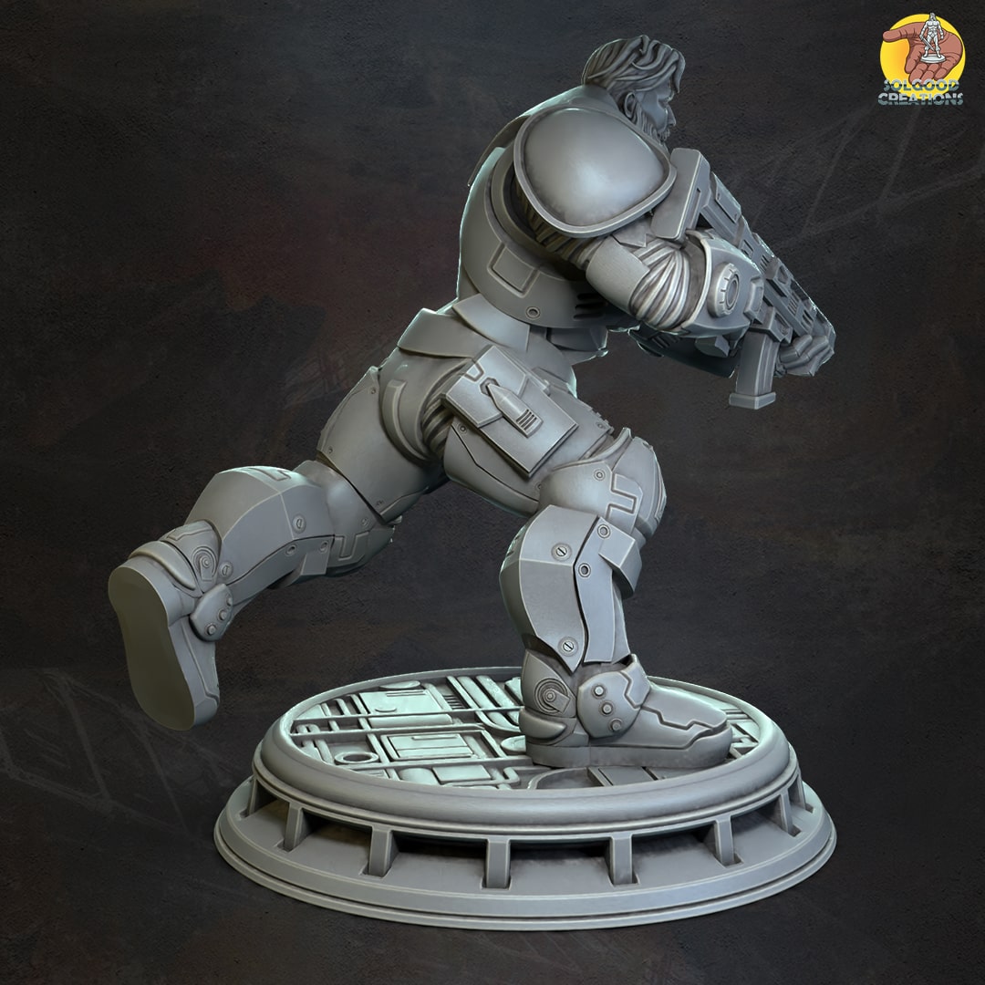 Solgoodcreations - Space Outpost - Armoured Soldier #2 - DnD/TTRPG Figure/Miniature
