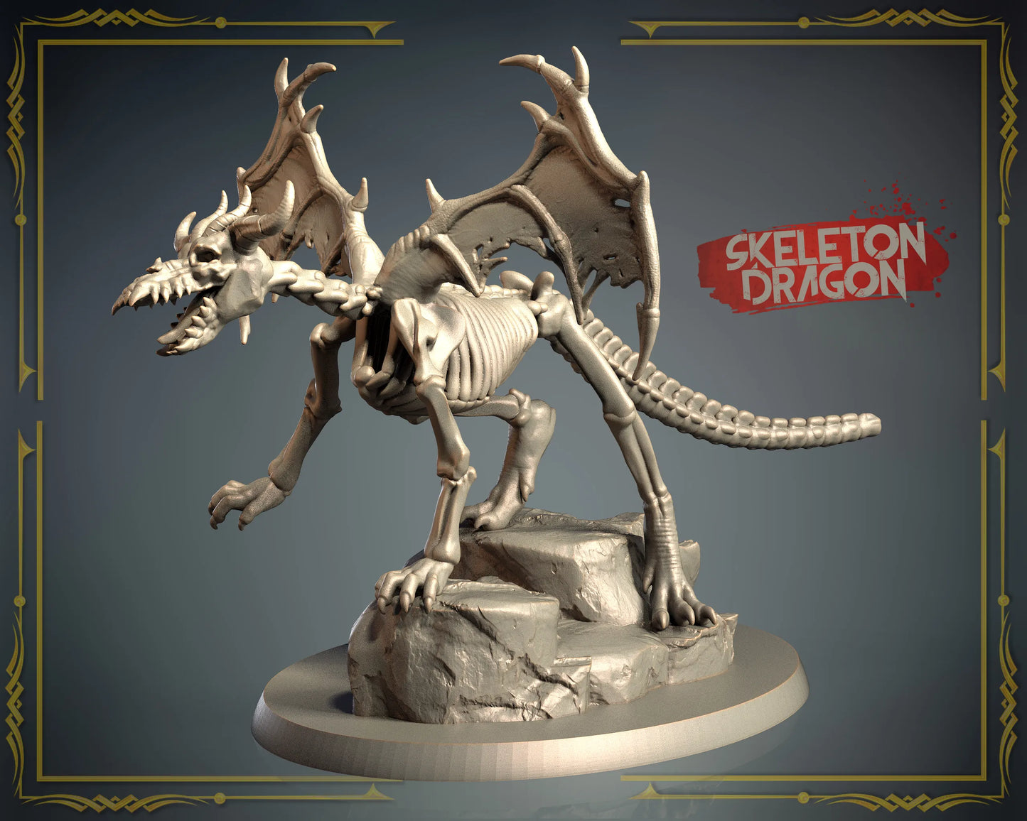 3D IPStudios - Dragons Worlds #1 - Skeleton Dragon - DnD/TTRPG Figure/Miniature