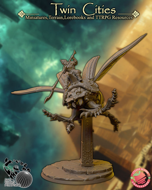 3DPZstudio - Gilded Host - Scarab Rider - DnD/TTRPG Figure/Miniature - Helios3DPrinting