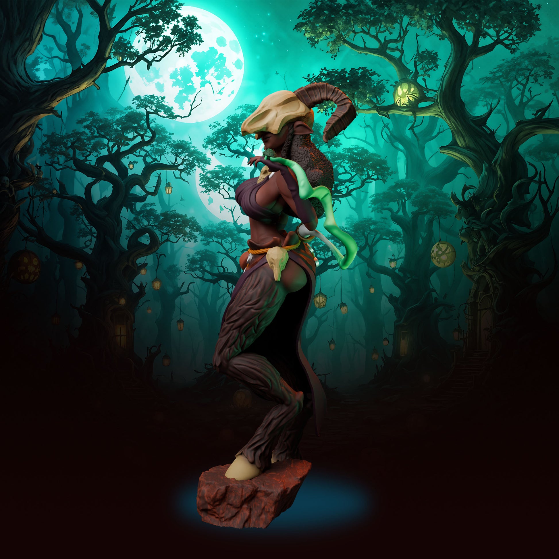 Anexeo's Forge - Woodland Witches - Sedna - 32/75mm Pin Up/Figure/Model/Diorama - Helios3DPrinting