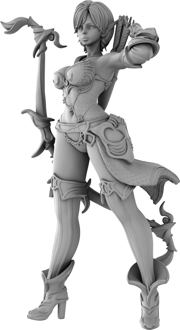 Lady Miniatures - Eladrin Elves - Seluna - 75mm Pin Up/Figure/Model/Diorama