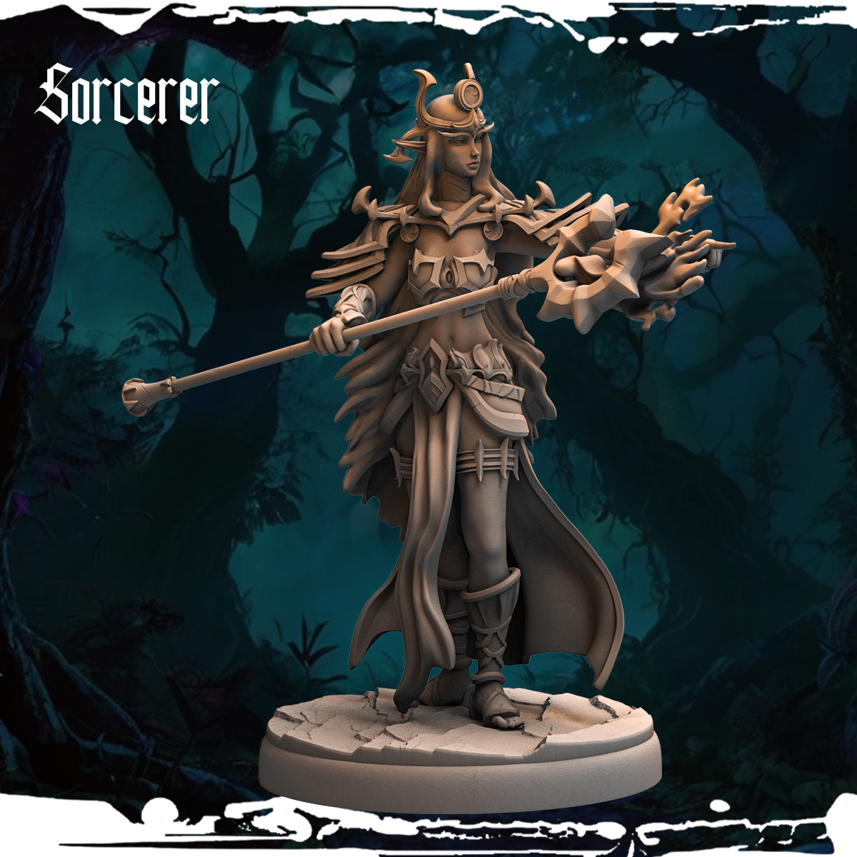 Monolith Arts - Dark Elves - Sorceress - DnD/TTRPG Figure/Miniature