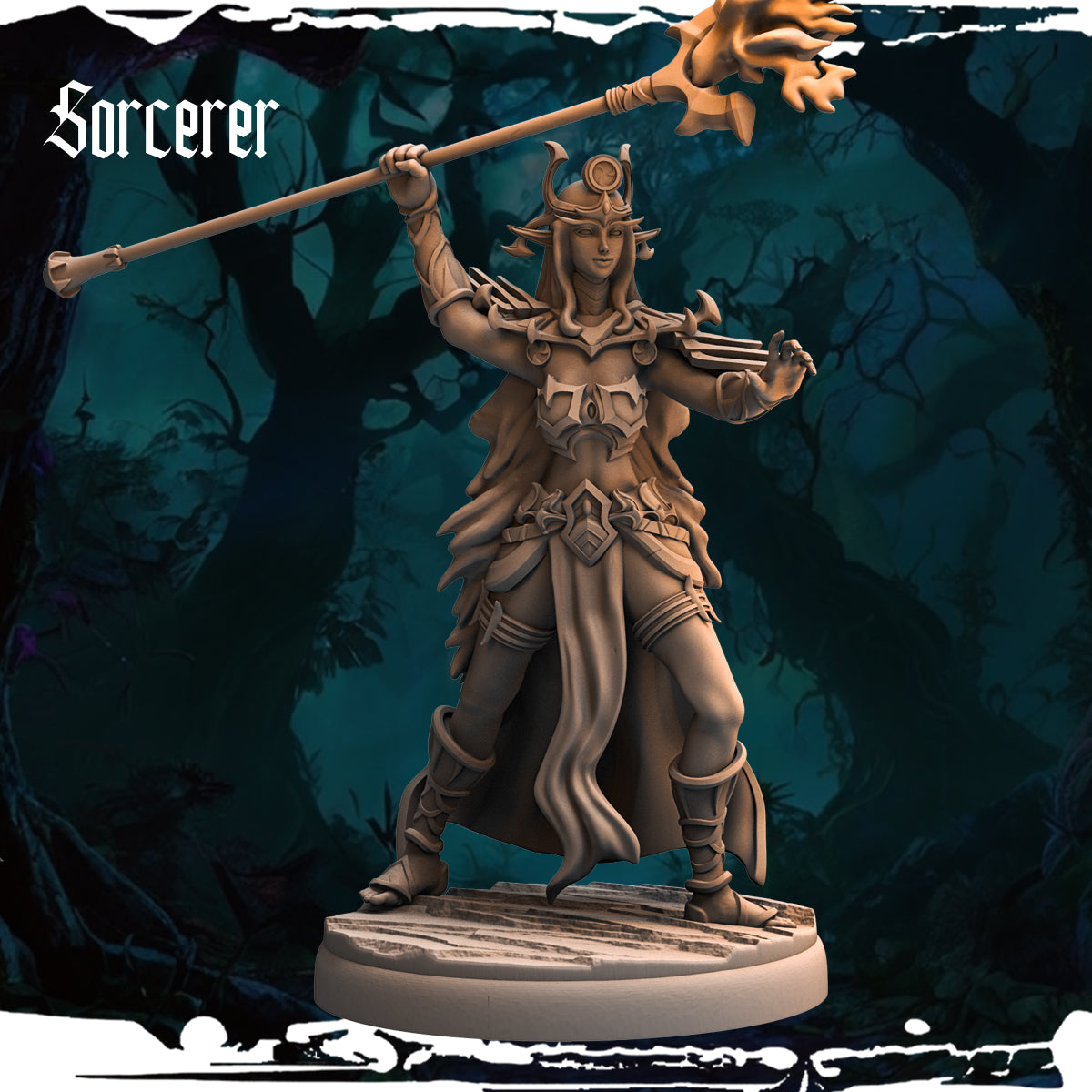 Monolith Arts - Dark Elves - Sorceress - DnD/TTRPG Figure/Miniature