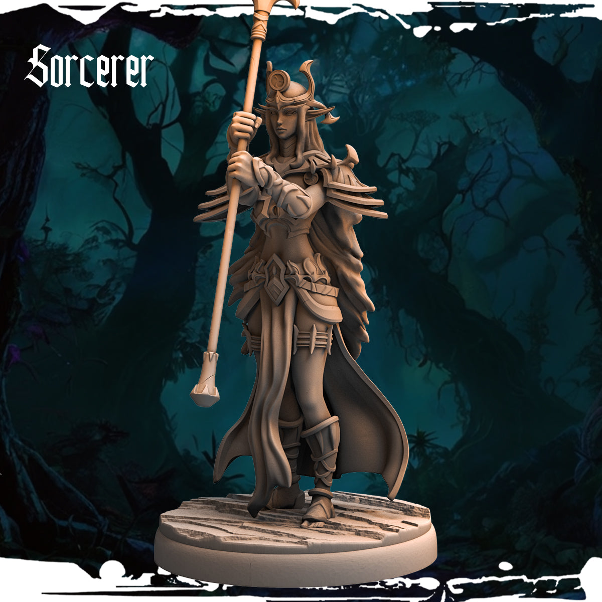 Monolith Arts - Dark Elves - Sorceress - DnD/TTRPG Figure/Miniature