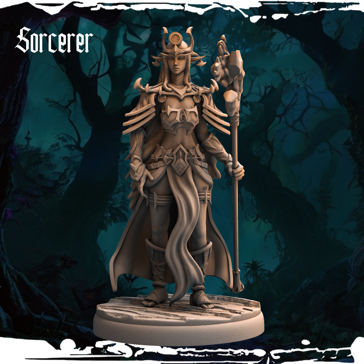 Monolith Arts - Dark Elves - Sorceress - DnD/TTRPG Figure/Miniature