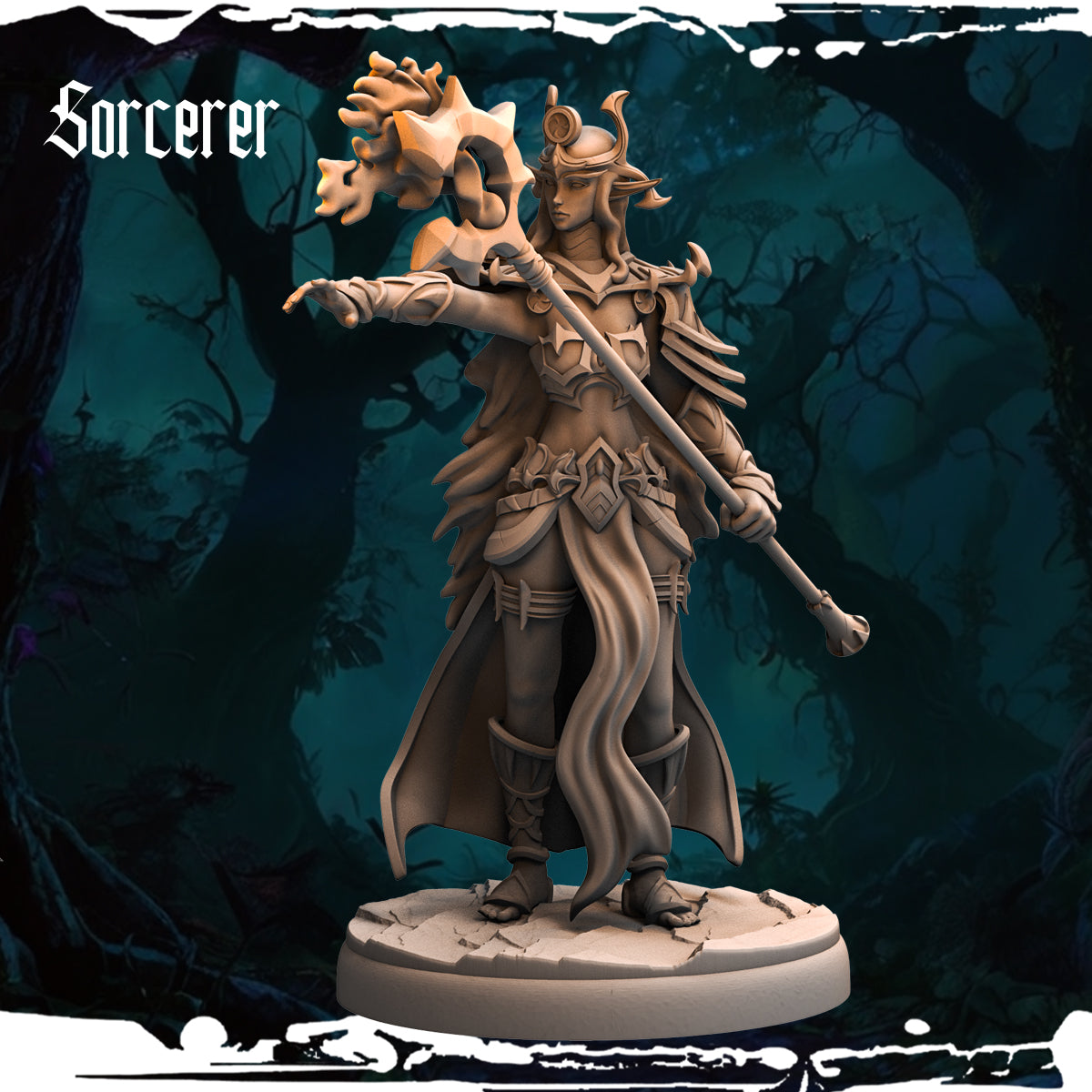 Monolith Arts - Dark Elves - Sorceress - DnD/TTRPG Figure/Miniature