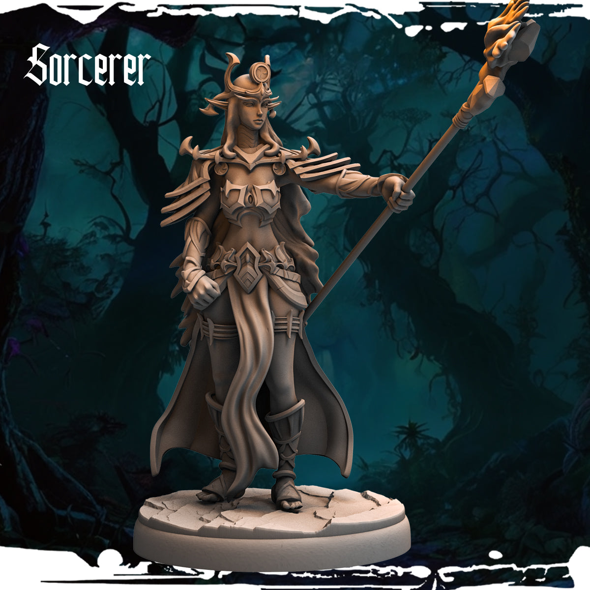 Monolith Arts - Dark Elves - Sorceress - DnD/TTRPG Figure/Miniature