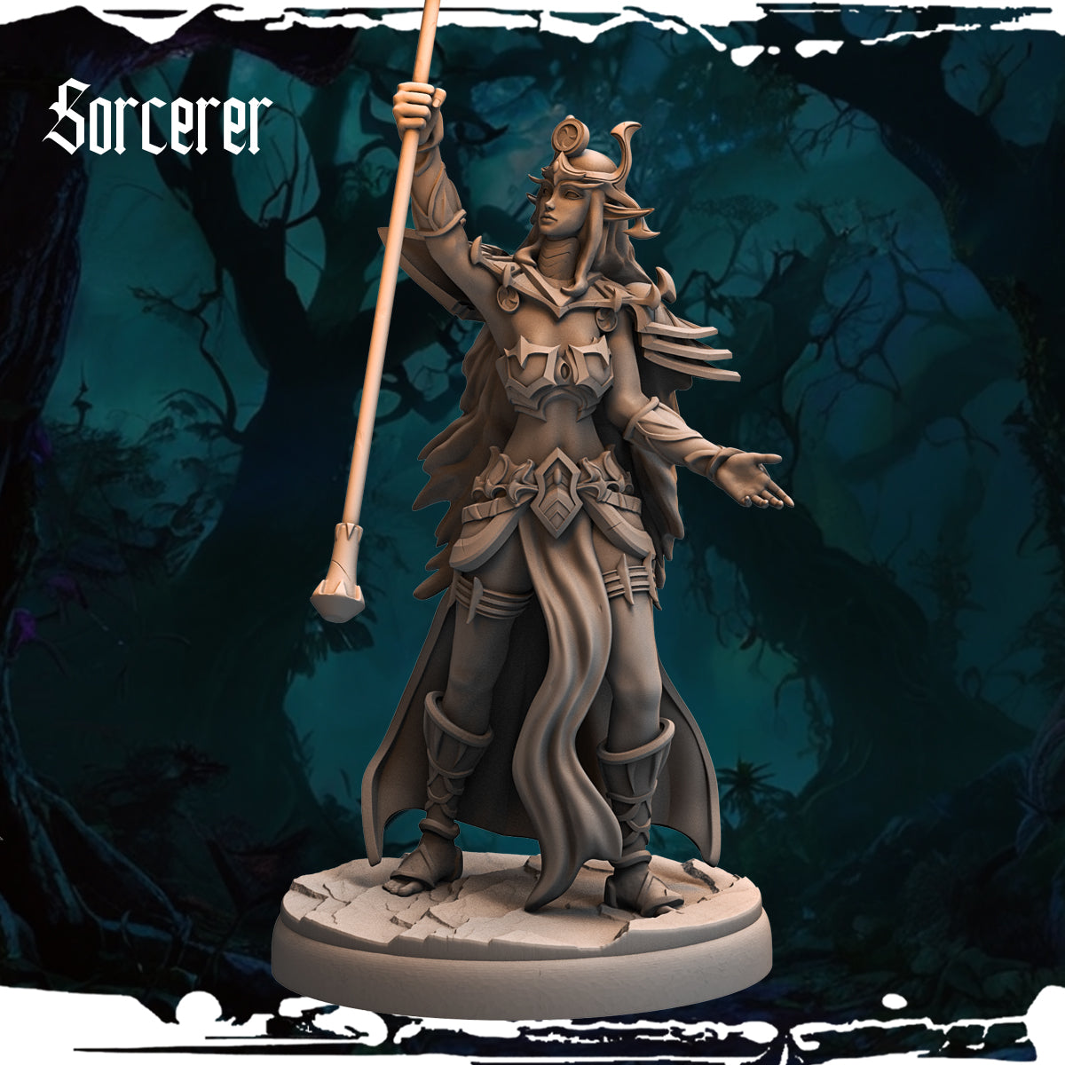 Monolith Arts - Dark Elves - Sorceress - DnD/TTRPG Figure/Miniature