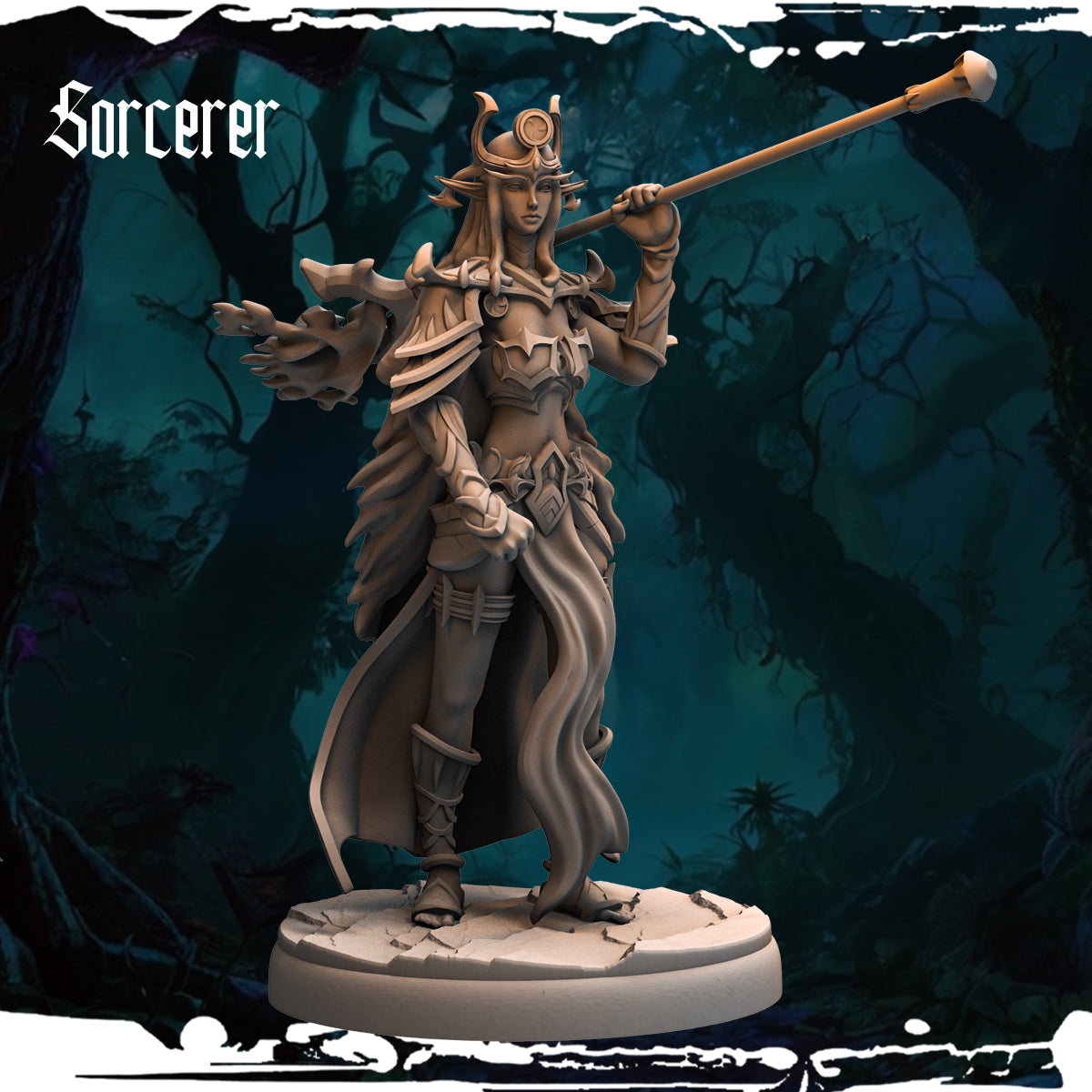 Monolith Arts - Dark Elves - Sorceress - DnD/TTRPG Figure/Miniature