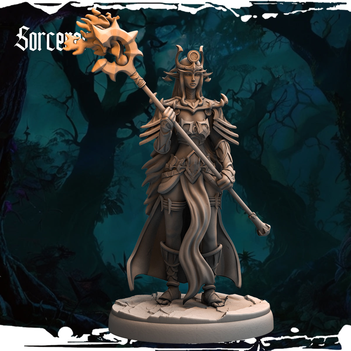 Monolith Arts - Dark Elves - Sorceress - DnD/TTRPG Figure/Miniature