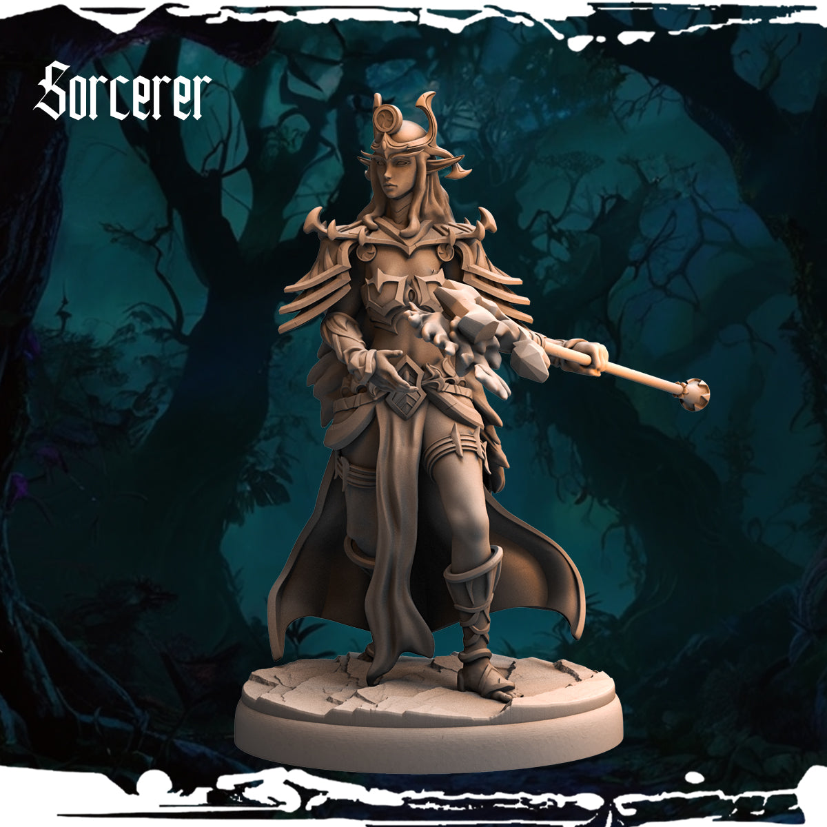Monolith Arts - Dark Elves - Sorceress - DnD/TTRPG Figure/Miniature