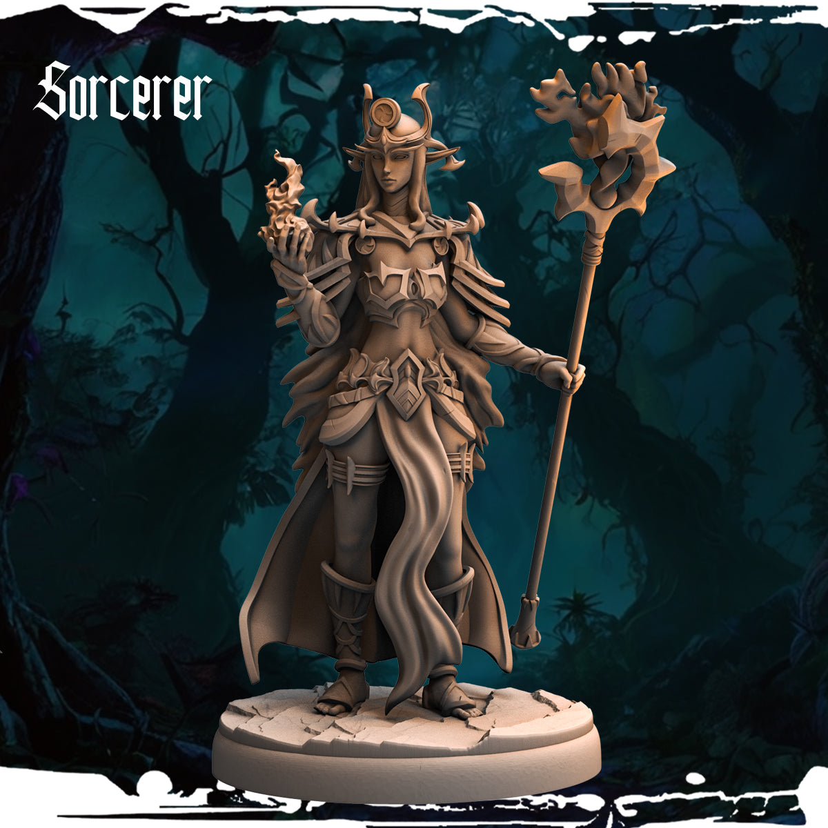 Monolith Arts - Dark Elves - Sorceress - DnD/TTRPG Figure/Miniature