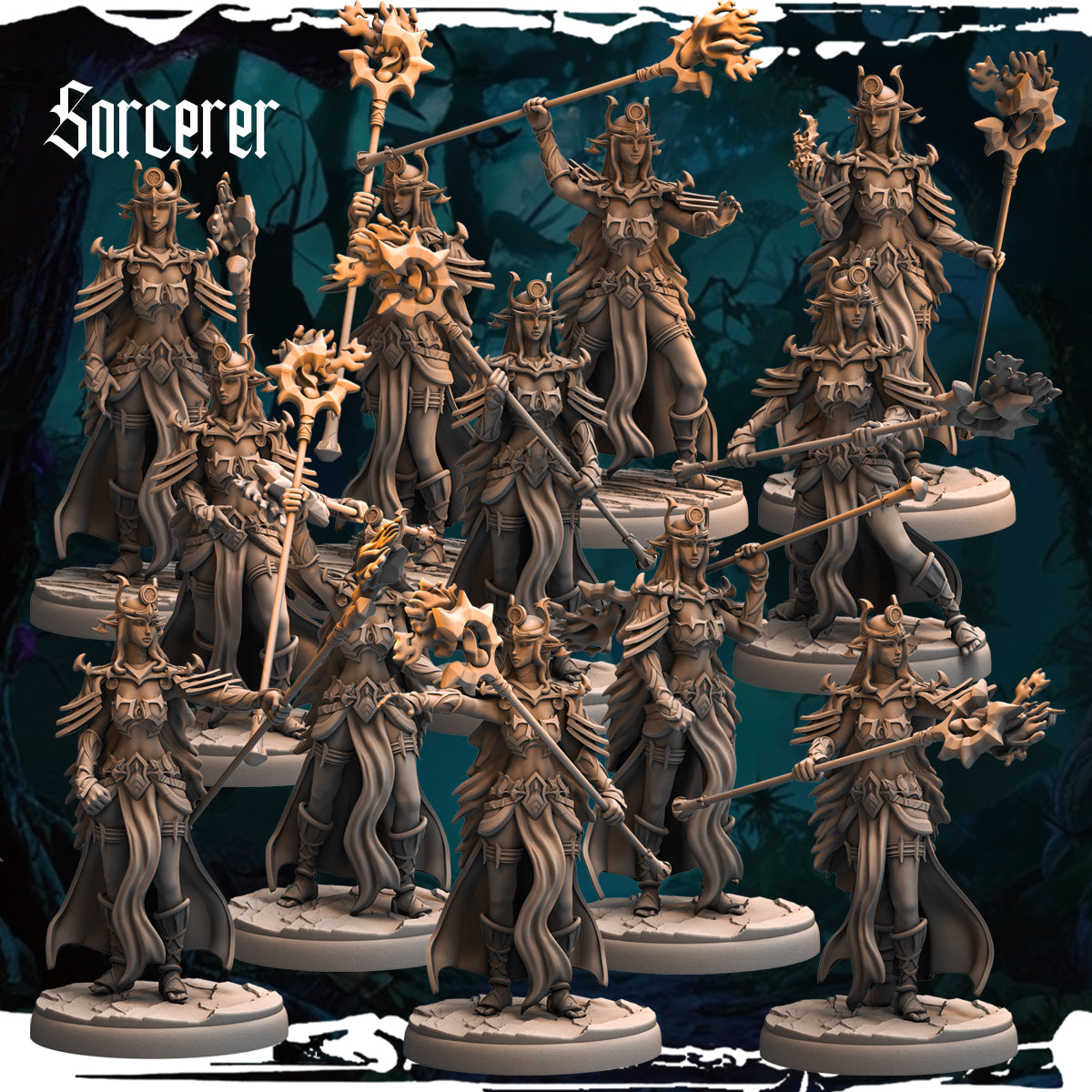 Monolith Arts - Dark Elves - Sorceress - DnD/TTRPG Figure/Miniature