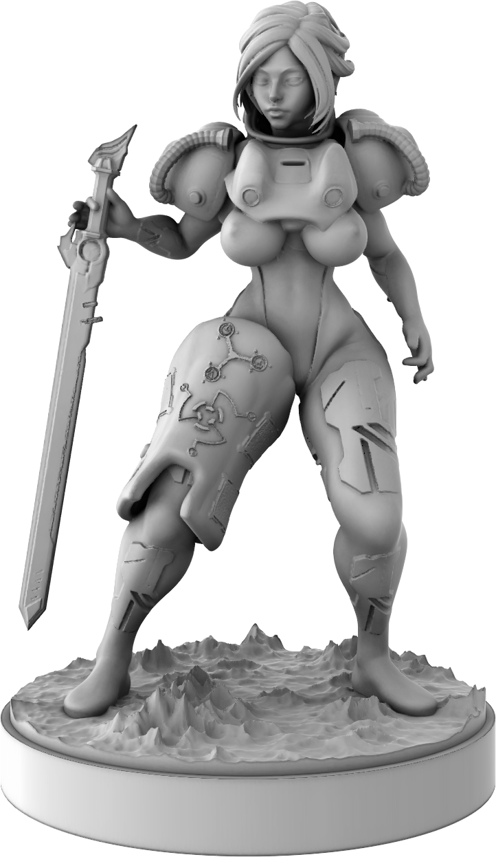 Mini Orange - Space Bounty Hunter - 75mm Pin Up/Figure/Model/Diorama