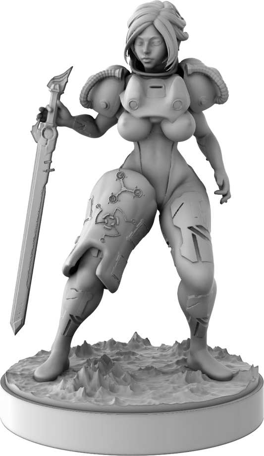 Mini Orange - Space Bounty Hunter - 75mm Pin Up/Figure/Model/Diorama