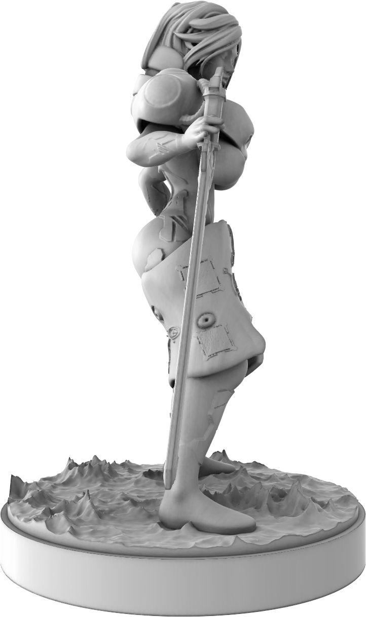 Mini Orange - Space Bounty Hunter - 75mm Pin Up/Figure/Model/Diorama