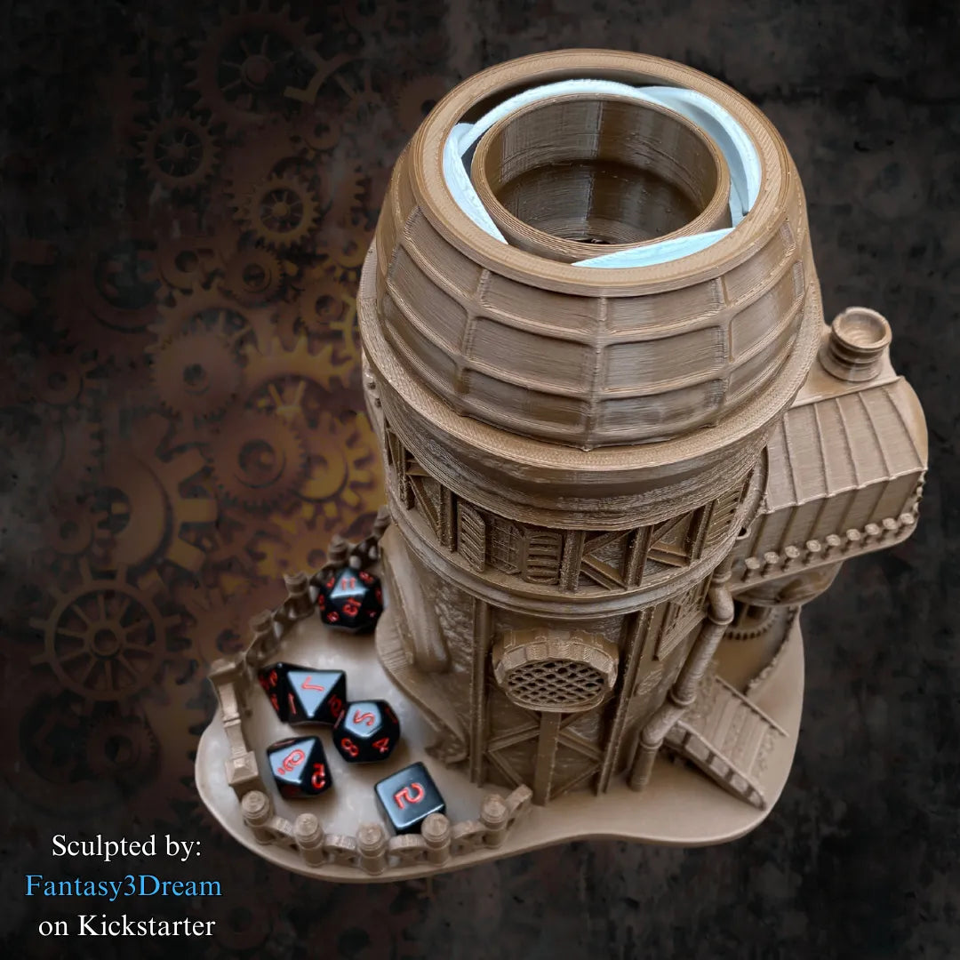Fantasy3Dream - Steampunk #1 Dice Tower - DnD/TTRPG/Roleplaying/Wargames