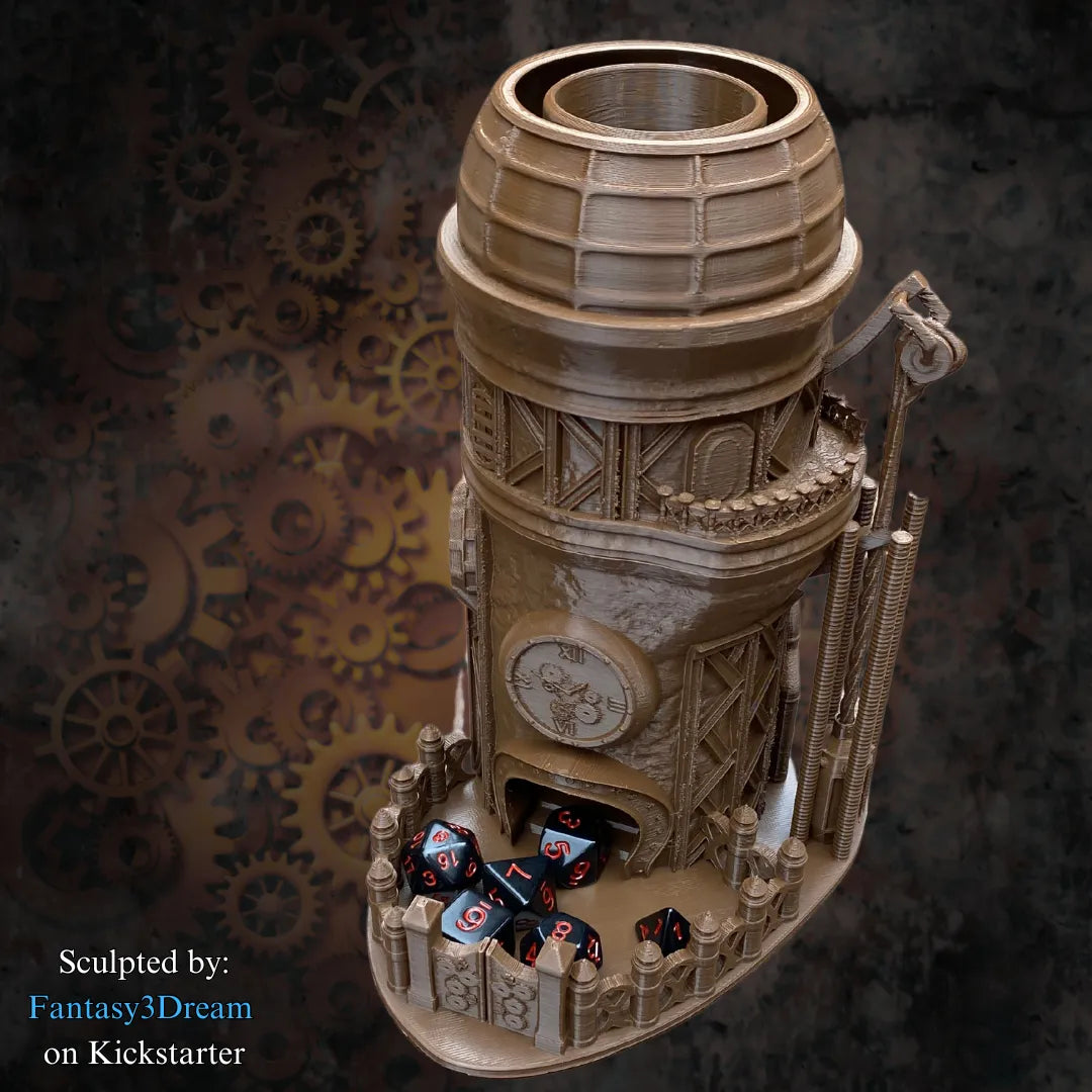 Fantasy3Dream - Steampunk #1 Dice Tower - DnD/TTRPG/Roleplaying/Wargames