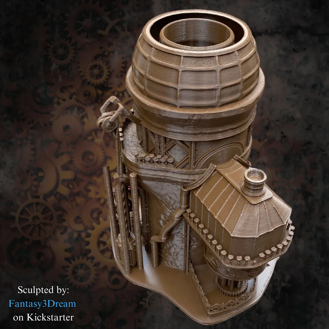 Fantasy3Dream - Steampunk #1 Dice Tower - DnD/TTRPG/Roleplaying/Wargames