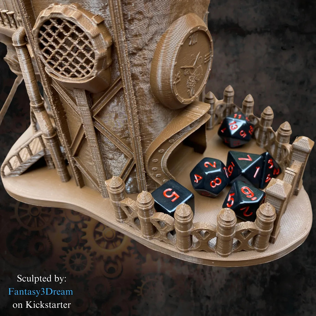 Fantasy3Dream - Steampunk #1 Dice Tower - DnD/TTRPG/Roleplaying/Wargames