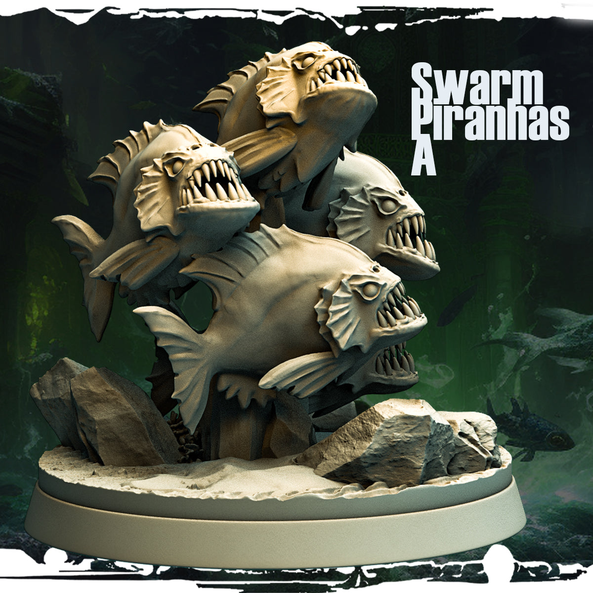 Monolith Arts - Terror on Cursed Waters - Piranha Swarm - DnD/TTRPG Figure/Miniature