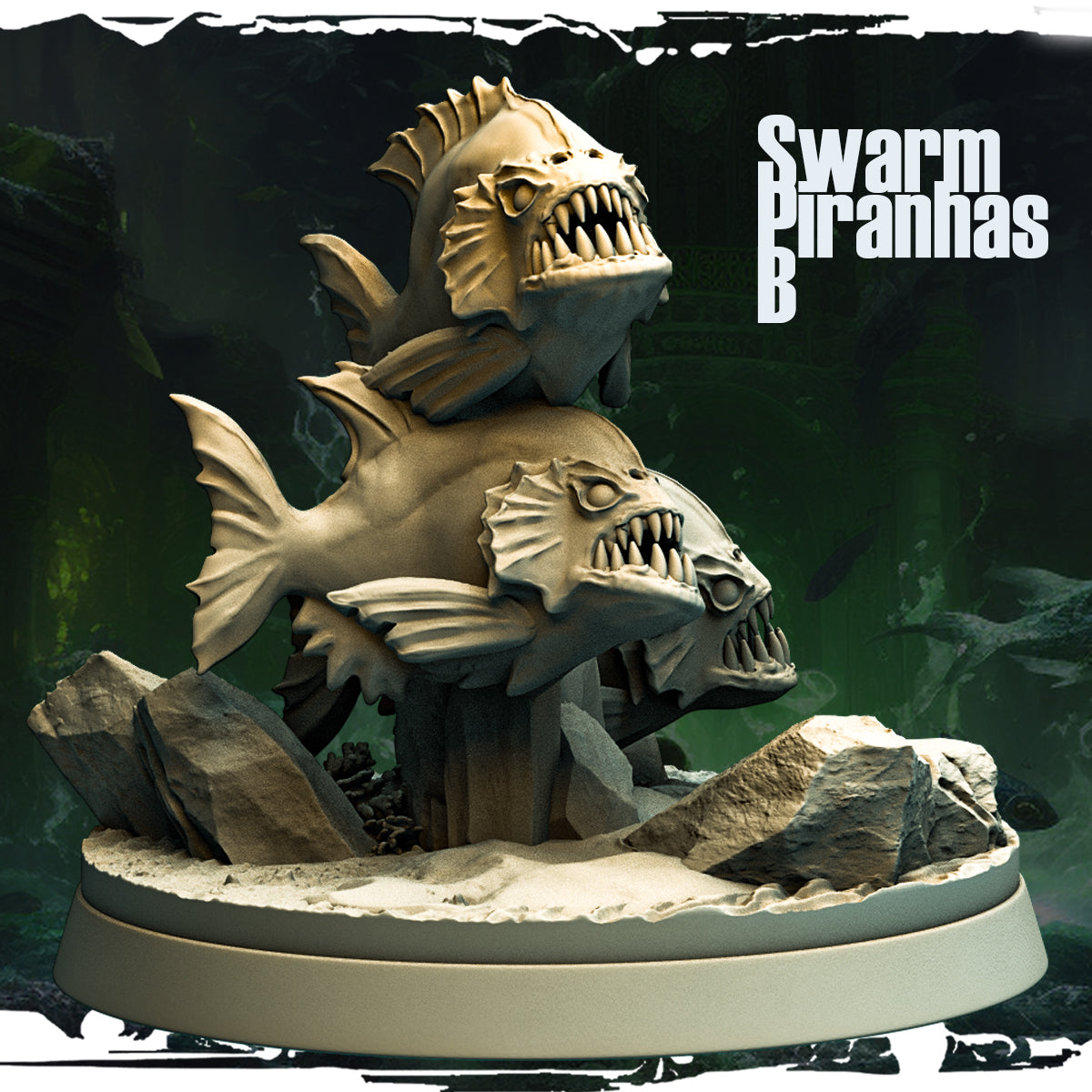 Monolith Arts - Terror on Cursed Waters - Piranha Swarm - DnD/TTRPG Figure/Miniature