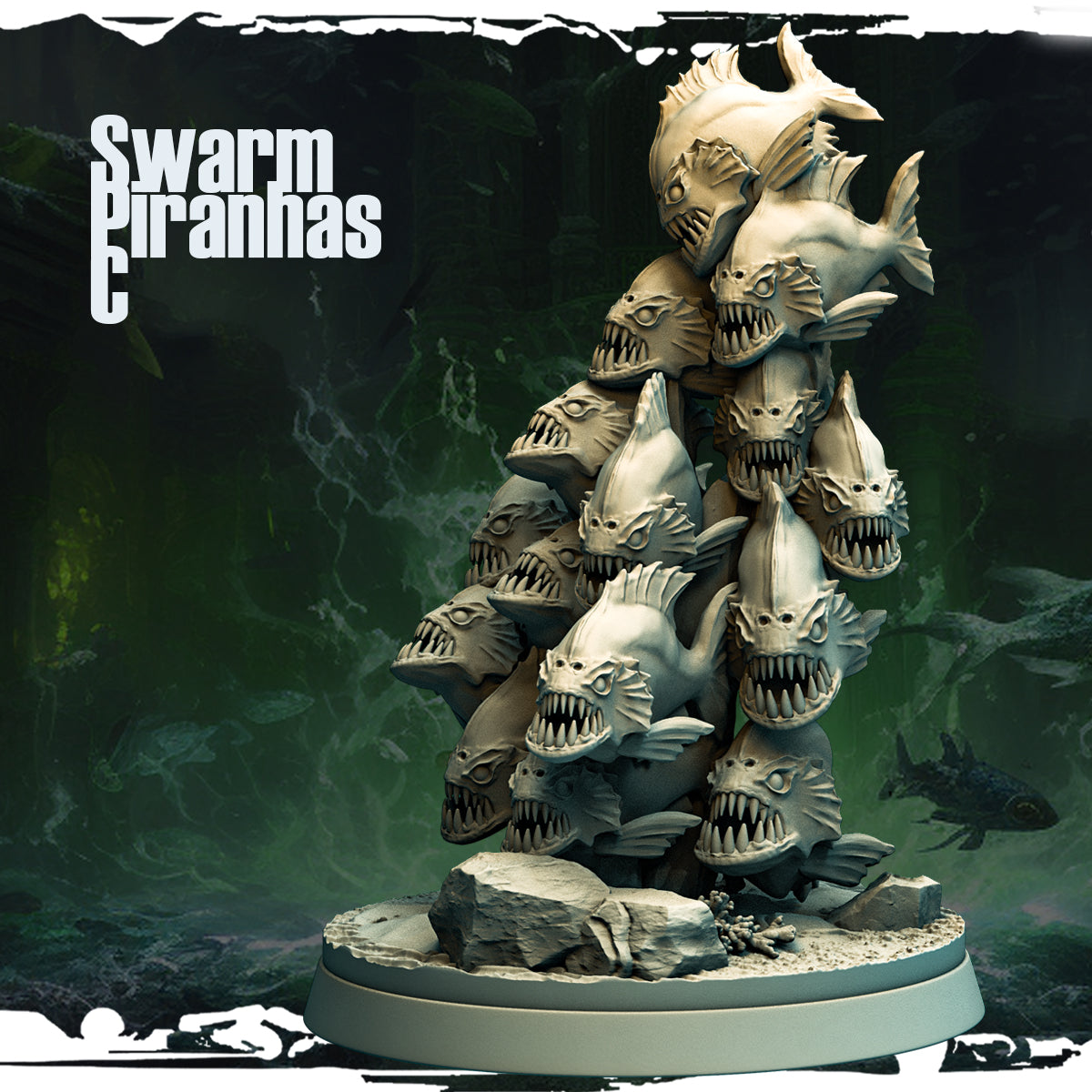 Monolith Arts - Terror on Cursed Waters - Piranha Swarm - DnD/TTRPG Figure/Miniature