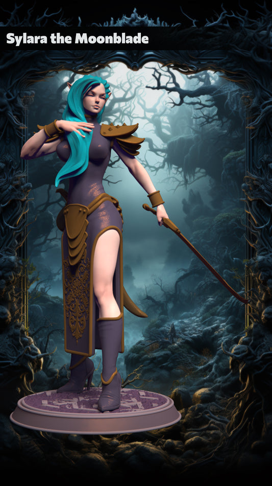 Z Kino - Enchantressess - Sylara the Moonblade - 75mm Pin Up/Figure/Model/Diorama