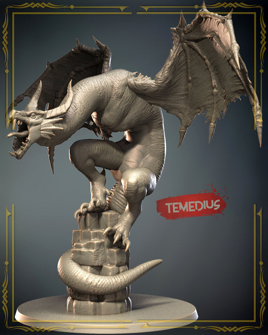 3D IPStudios - Dragons Worlds #1 - Temedius - DnD/TTRPG Figure/Miniature - Helios3DPrinting