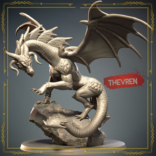 3D IPStudios - Dragons Worlds #1 - Thevren - DnD/TTRPG Figure/Miniature - Helios3DPrinting