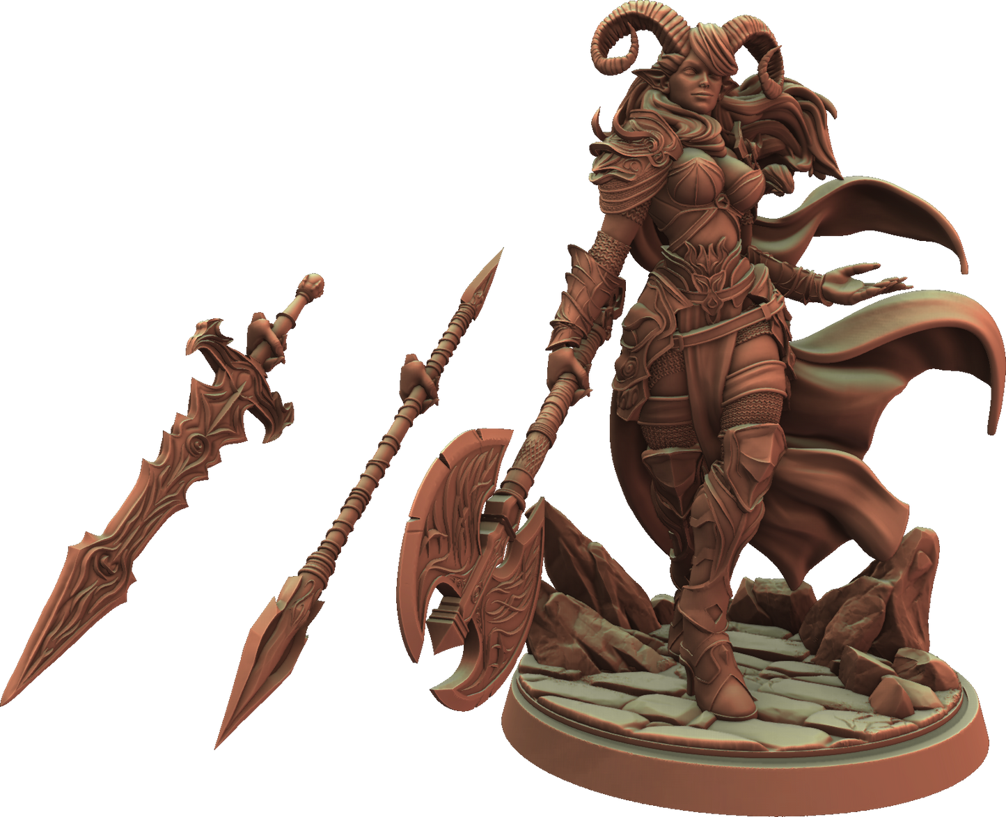 Cosmondo - Dungeons & Damsels - Tiefling Warrior - 75mm Pin Up/Figure/Model/Diorama