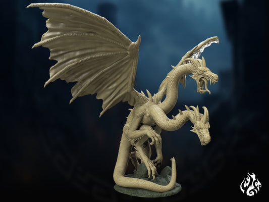 Crippled God Foundry - Two Headed Dragon - DnD/TTRPG Figure/Miniature