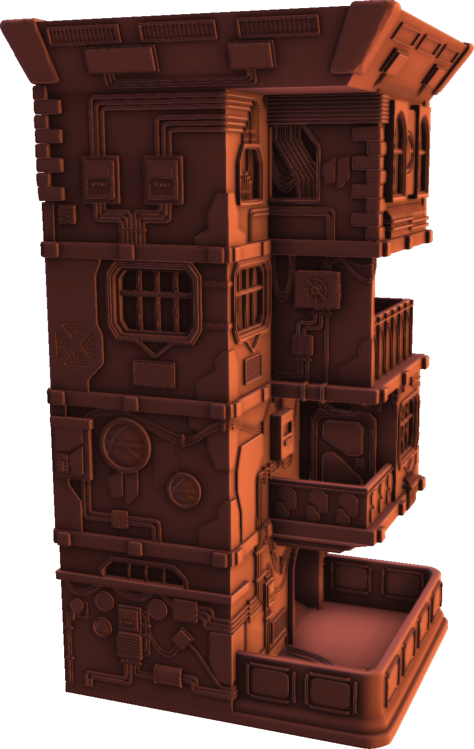 Holocron Factory - Cyberpunk Dice Tower - DnD/TTRPG/Roleplaying/Wargames