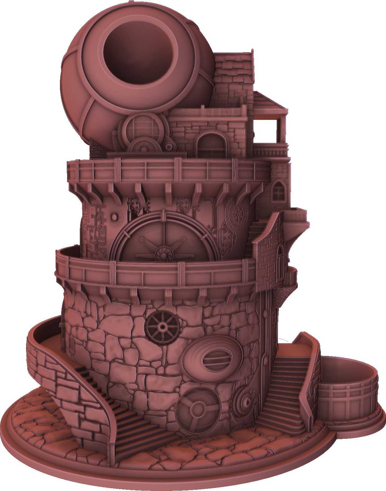 Holocron Factory - Steampunk Dice Tower - DnD/TTRPG/Roleplaying/Wargames