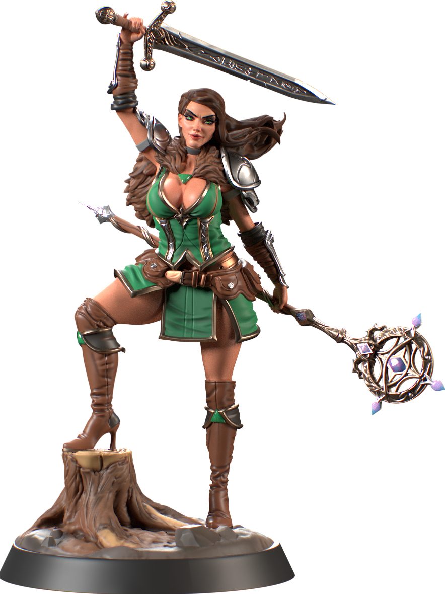 HoldMyMiniatures - Astrid, Battle Sorceress #1 - 75mm Pin Up/Figure/Model/Diorama