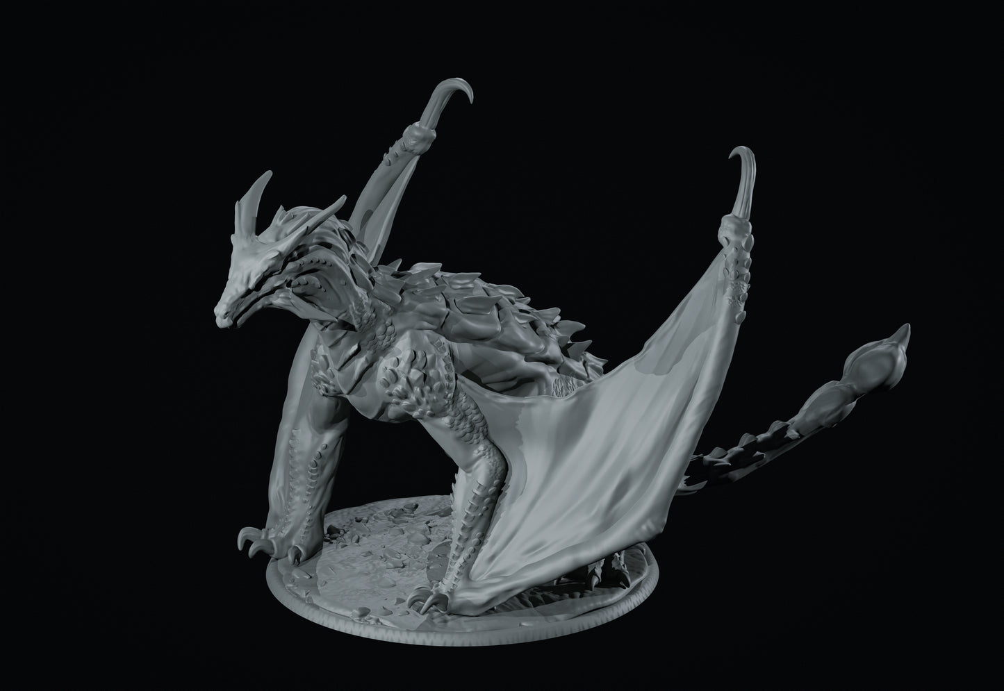 Dinoworld - Kingdoms #5 - Wyvern Ankulosauria  - DnD/Pathfinder/TTRPG Figure