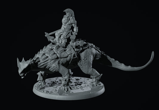 Dinoworld - Kingdoms #5 - Caderpelta w/Dwarf - DnD/Pathfinder/TTRPG Figure