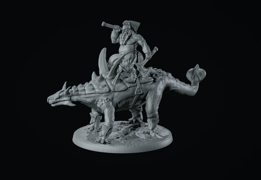 Dinoworld - Kingdoms #5 - Aletopella w/Dwarf - DnD/Pathfinder/TTRPG Figure