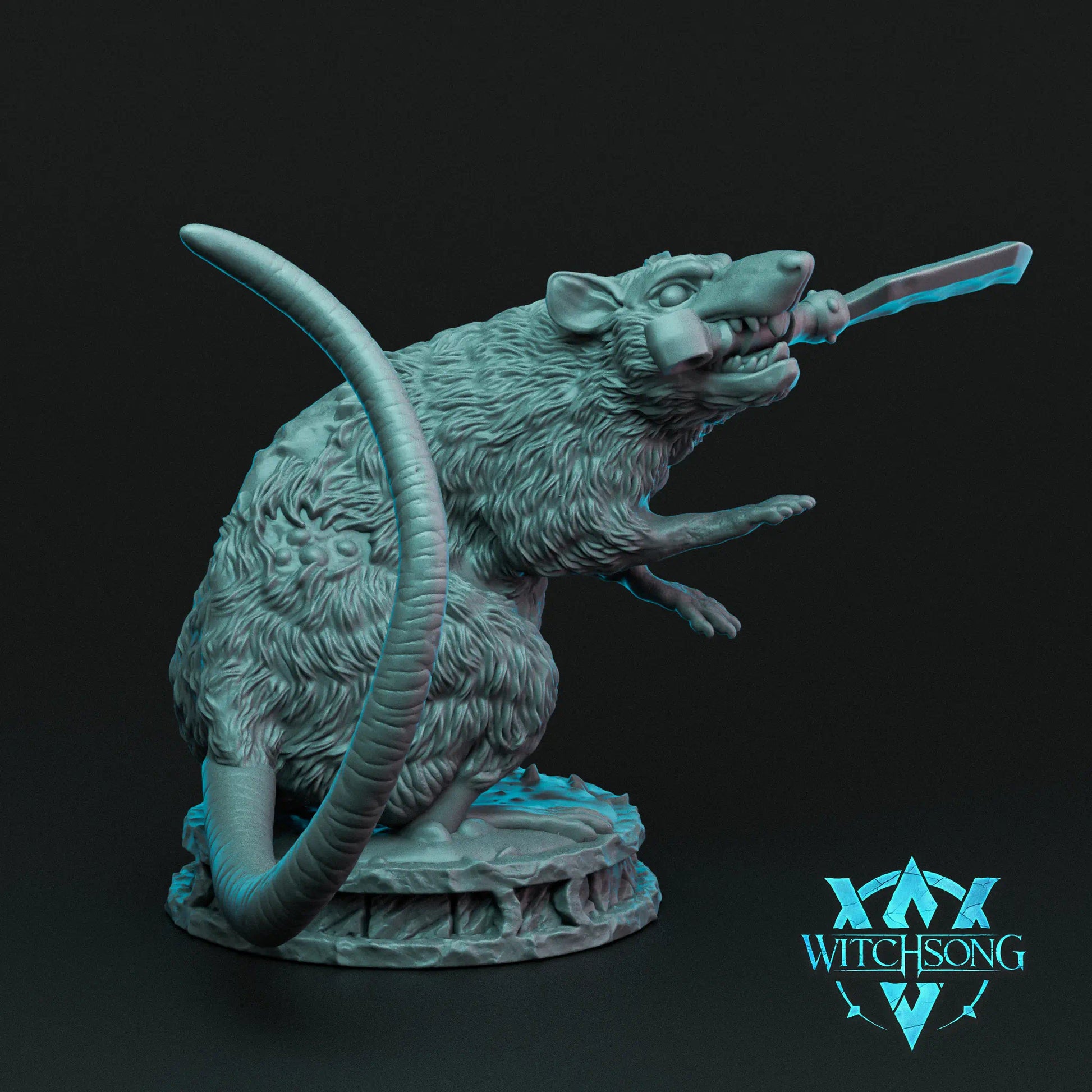 Witchsong Miniatures - Rat King's Throne - Equipped Direrat - 2 Poses - Helios3DPrinting