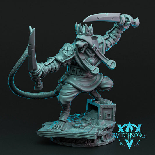 Witchsong Miniatures - Rat King's Throne - The Rat King - 2 Poses - Helios3DPrinting