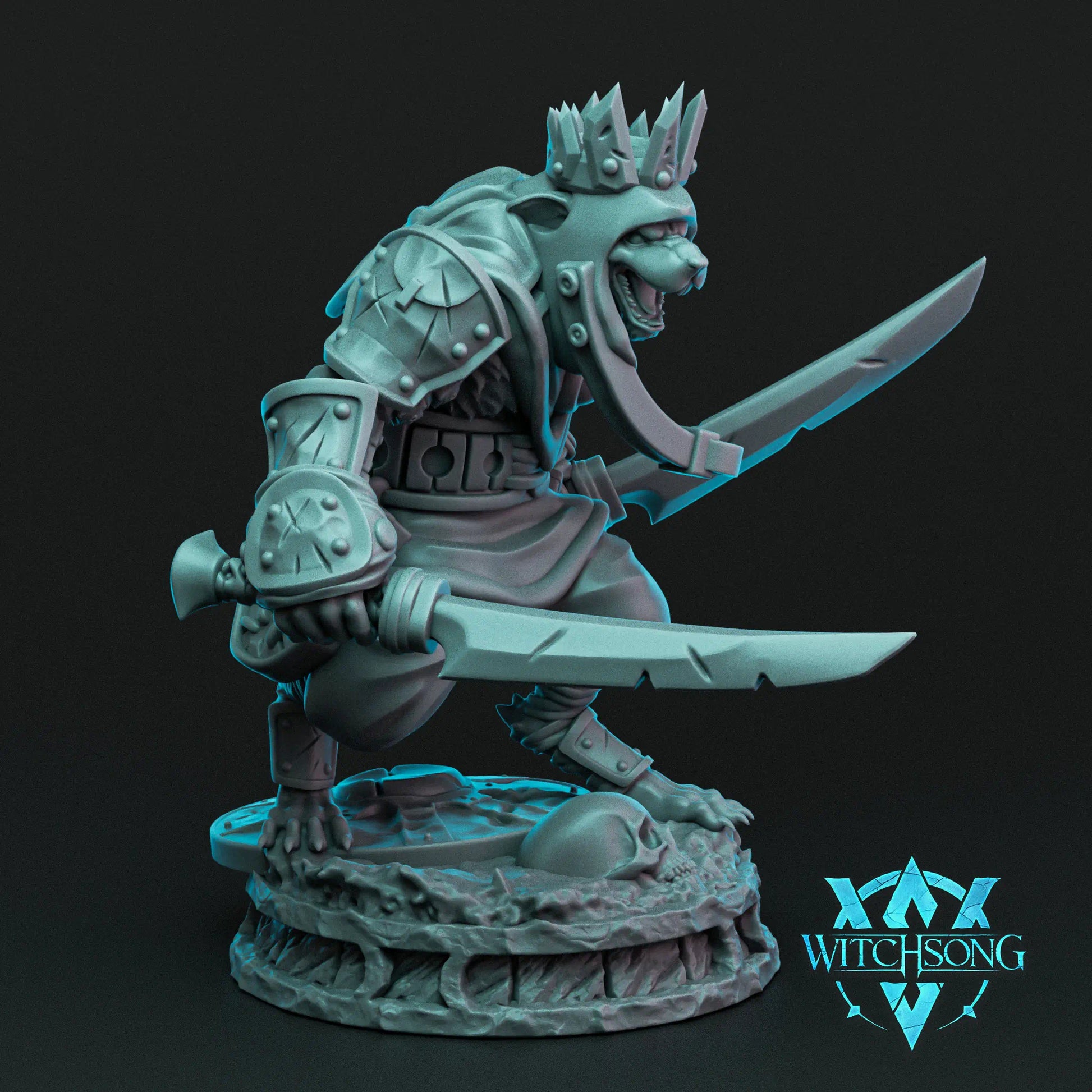 Witchsong Miniatures - Rat King's Throne - The Rat King - 2 Poses - Helios3DPrinting
